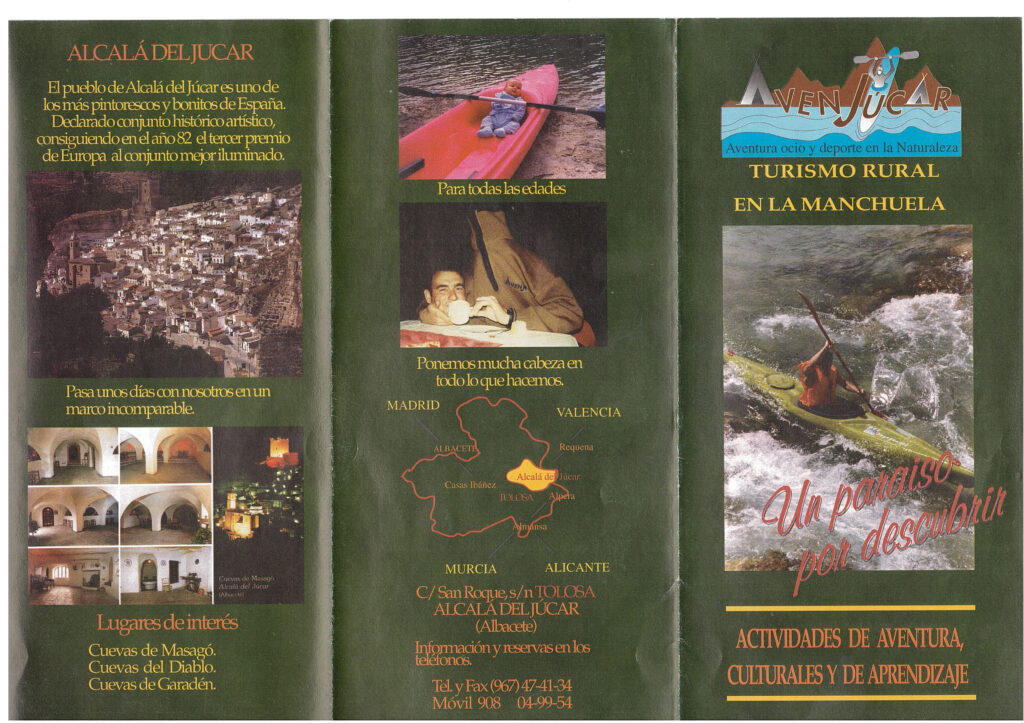 Folleto turismo rural y aventura en Alcalá del Júcar.